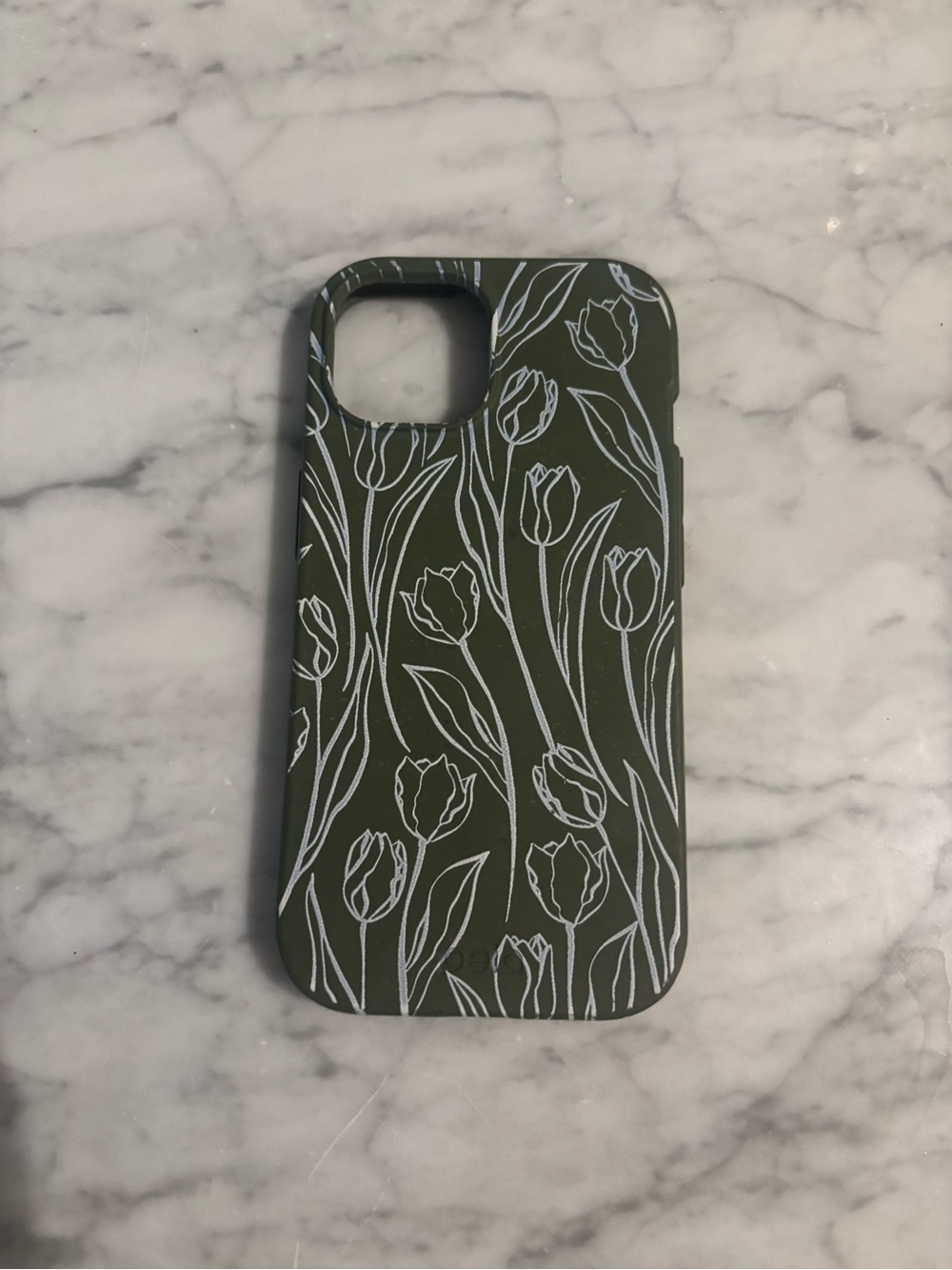 Pela Green / light blue Floral Tulip iPhone 15 Case